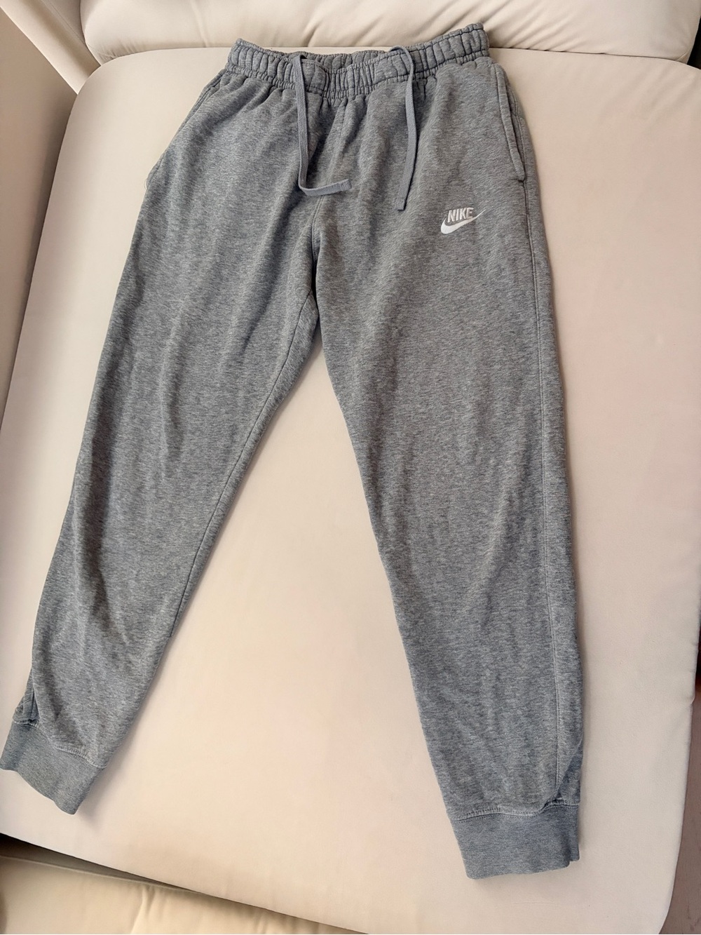 Nike Kids Grey Heather Joggers with White Logo